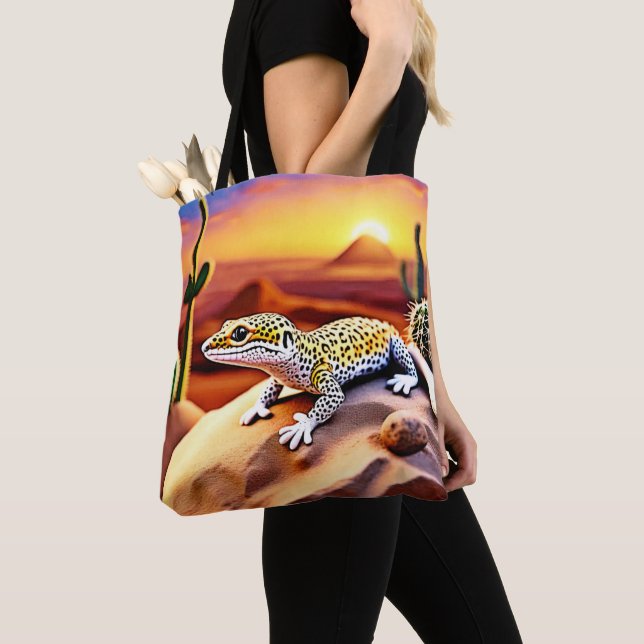 Bolso De Tela Hermoso diseño Gecko del leopardo del desierto (Detalle)