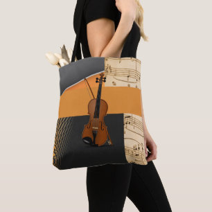 Bolso De Tela Hermoso diseño musical abstracto de violín