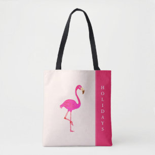 Bolso De Tela Hermoso Flamenco sobre Marfil