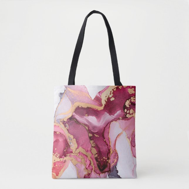 Bolso De Tela Hermoso fondo oriental. Arte fluido, alcohol  (Anverso)