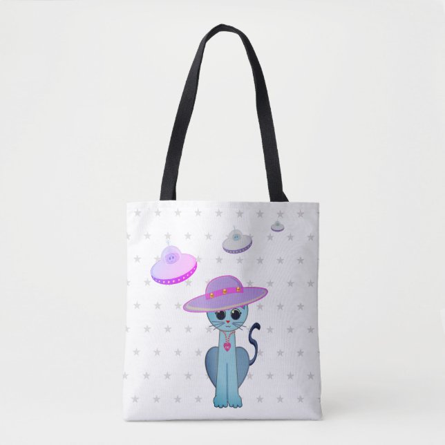 Bolso De Tela Hermoso gato en un Gorra (Anverso)