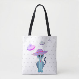 Bolso De Tela Hermoso gato en un sombrero