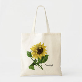 Bolso De Tela Hermoso girasol marrón amarillo vintage