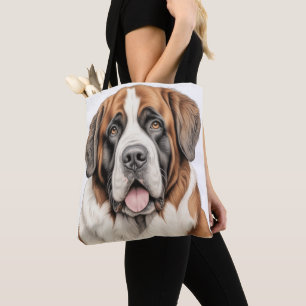 BOLSO DE TELA HERMOSO GRANDE SAINT BERNARD DOG