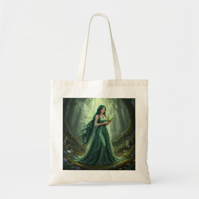 Bolso De Tela Hermoso Hada de Esmeralda Mayo (Frente)