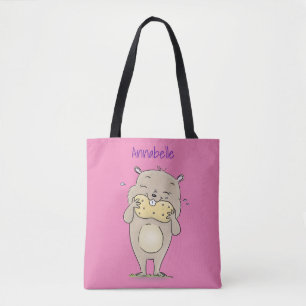 Bolso De Tela Hermoso hámster sonriente lindo con personalizado