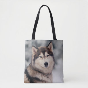 Bolso De Tela Hermoso Husky al aire libre
