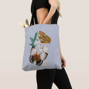 Bolso De Tela Hermoso Ilustracion de mariposa floral vintage