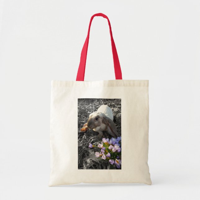 Bolso De Tela Hermoso inglés Lop con flores (Frente)