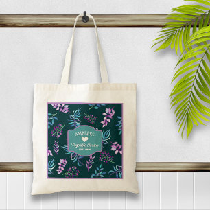 Bolso De Tela Hermoso jardín floral de acuarela