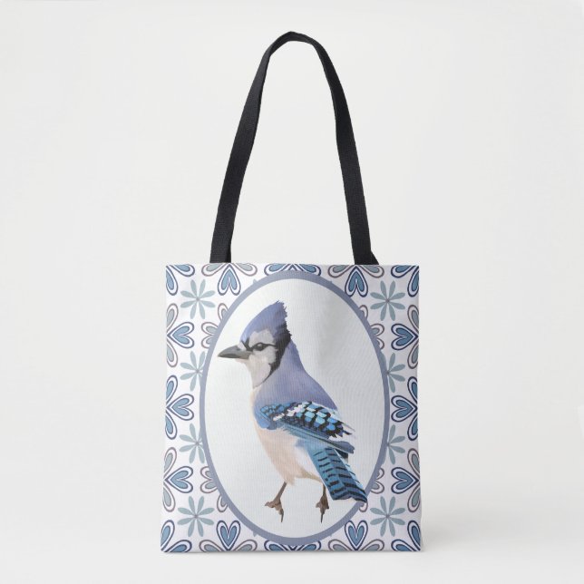 Bolso De Tela Hermoso Jay Bird Azul (Anverso)