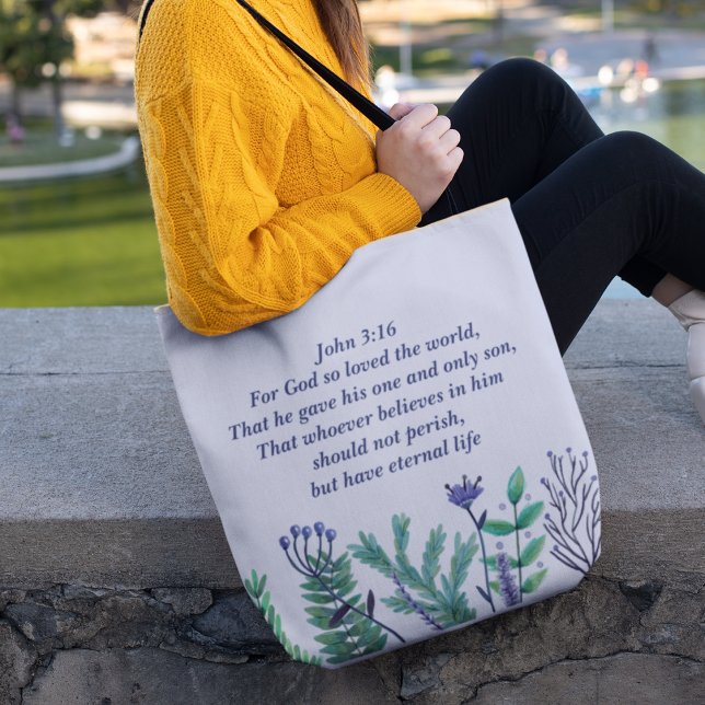 Bolso De Tela Hermoso Juan 3:16 Por Dios tan amado el mundo (Subido por el creador)