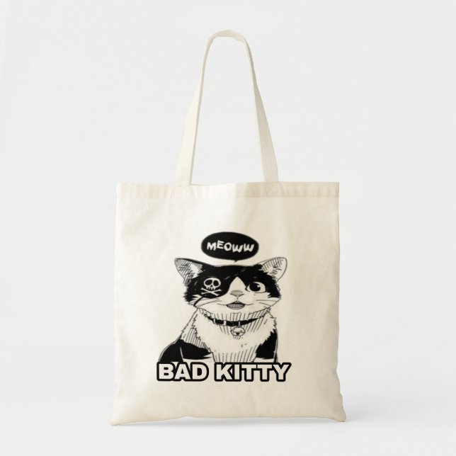 Bolso De Tela Hermoso lindo y divertido gato genial 1 (Frente)