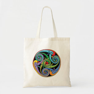 Bolso De Tela Hermoso mandala celta con remolinos coloridos