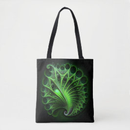 Bolso De Tela Hermoso Mandelbrot Verde