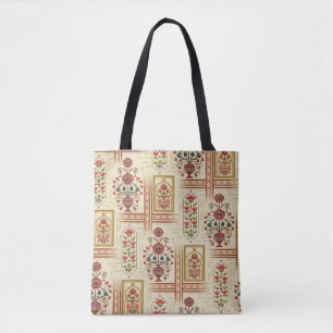 Bolso De Tela Hermoso motivo de flor mogol sin foco con patas