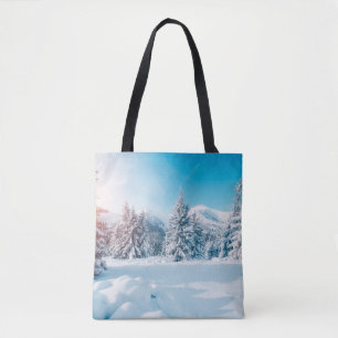Bolso De Tela Hermoso paisaje natural de invierno, increíble mon