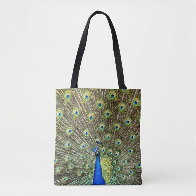 Bolso De Tela Hermoso pájaro pavo real (Anverso)