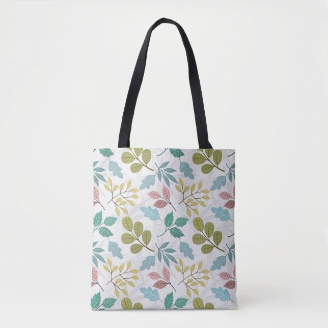 Bolso De Tela Hermoso Patrón Botánico sin Marea (Anverso)