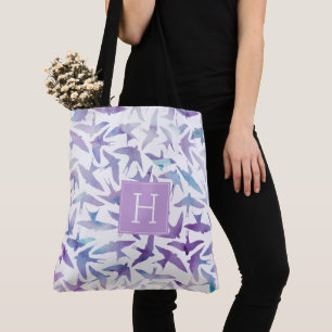 Bolso De Tela Hermoso patrón de aves acuarelas