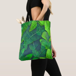 Bolso De Tela Hermoso patrón de hojas verdes