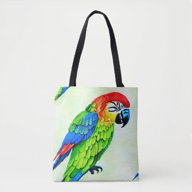 Bolso De Tela Hermoso patrón de loro colorido (Anverso)