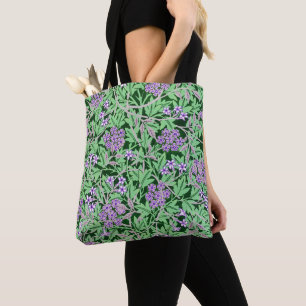 Bolso De Tela Hermoso patrón floral púrpura