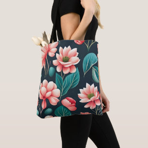 Bolso De Tela Hermoso patrón floral rosa