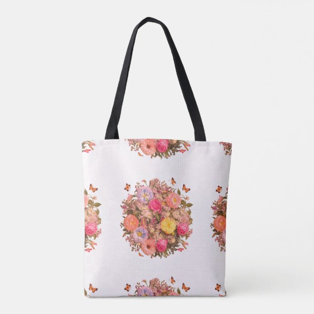 Bolso De Tela Hermoso patrón floral Tote Bag (Reverso)