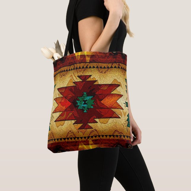 Bolso De Tela Hermoso patrón indio americano (Detalle)