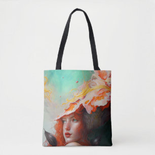 Bolso De Tela Hermoso resumen artístico Chica Red Haired Ginger