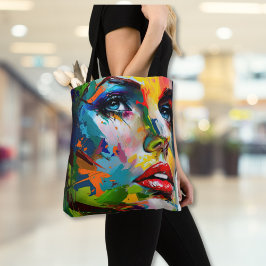 Bolso De Tela Hermoso retrato artístico pintado en la cara