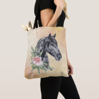 Hermoso retrato de cabeza de caballo negro