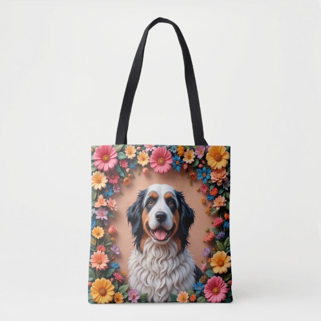 Bolso De Tela Hermoso retrato de perro (Anverso)