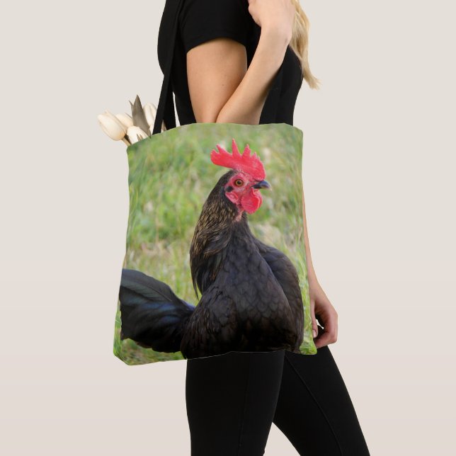 Bolso De Tela Hermoso Rooster en ambos lados (Detalle)