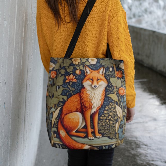 Bolso De Tela Hermoso Sitting Red Fox William Morris Inspirado (Subido por el creador)