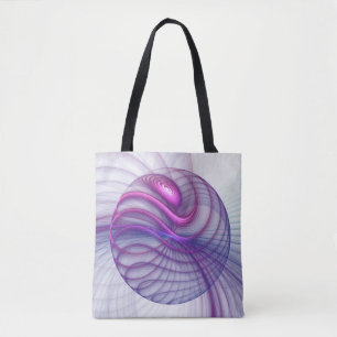 Bolso De Tela Hermoso Swing Moderno Resumen Arte Fractal Rosa