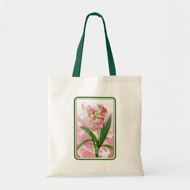 Bolso De Tela Hermoso tema floral Amaryllis (Frente)