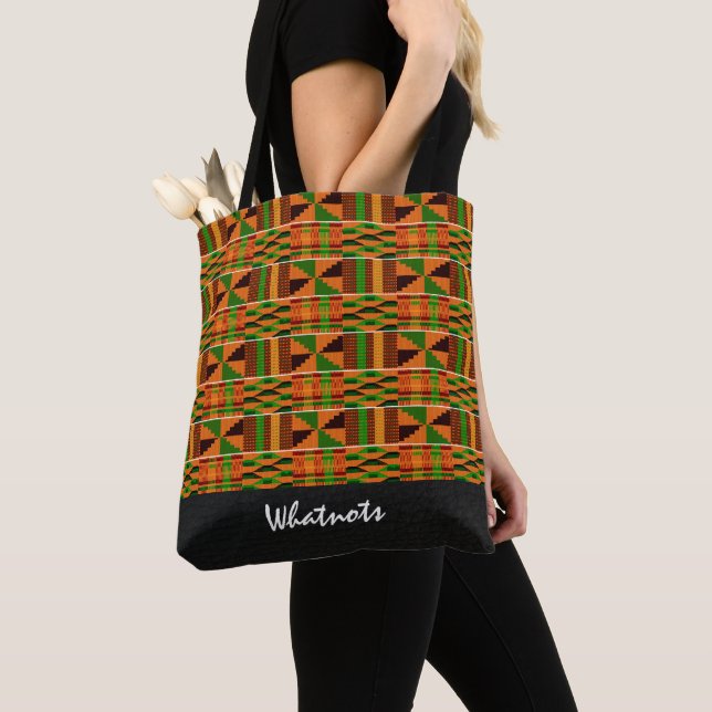 Bolso De Tela Hermoso Tote africano de Kente Whatnots (Detalle)