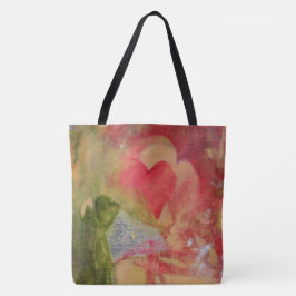 Bolso De Tela Hermoso Tote con corazones.. Ideal para San Valent