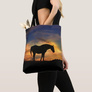 Bolso De Tela Hermoso Tote de caballo y amanecer