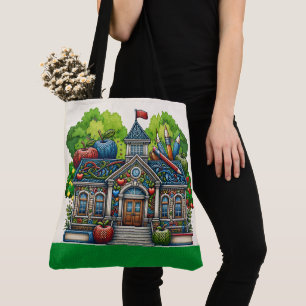 Bolso De Tela Hermoso Tote docente - Ver Atrás