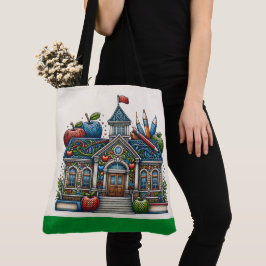 Bolso De Tela Hermoso Tote docente - Ver Atrás