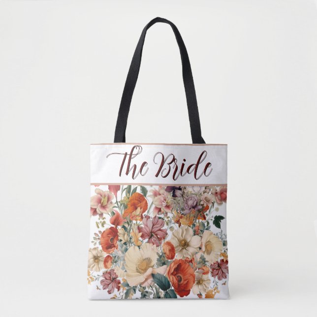 Bolso De Tela Hermoso Tote floral elegante (Anverso)