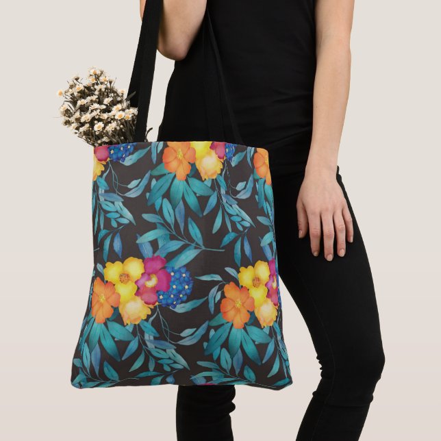 Bolso De Tela Hermoso Tote Florals (Detalle)