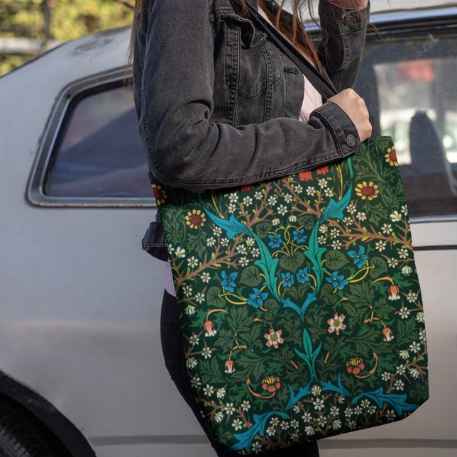 Bolso De Tela Hermoso William Morris Green Blue Floral (Subido por el creador)