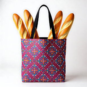 Bolso De Tela 🤩 Hermosos azulejos de marrón y turquesa,