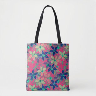 Bolso De Tela Hermosos colores brillantes flores verano prin
