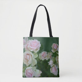 Bolso De Tela Hermosos rosas de jardín rosa claro