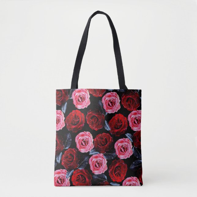 Bolso De Tela Hermosos Rosas en flor (Anverso)